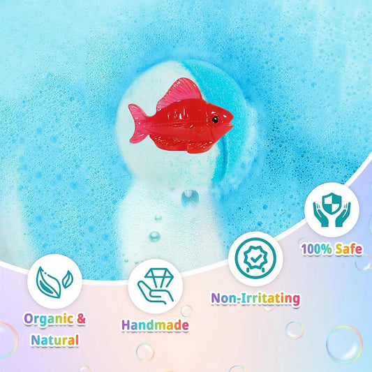 DSaveU™ Kids Ocean Bath Salt Set with Surprise Toys Inside 12 Pack Organic Safe Bubble Baths Salt